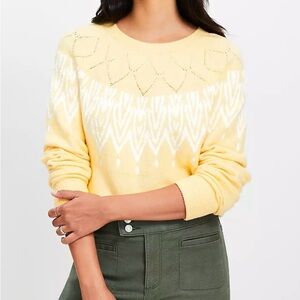 LOFT FairIsle Die Cut Crewneck Sweater